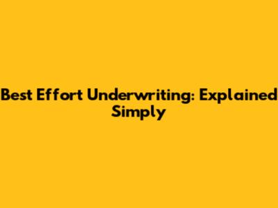 Best Effort Underwriting: Explained Simply