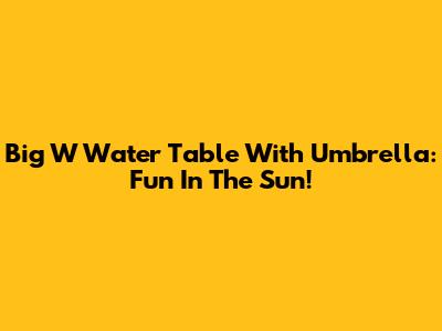 Big W Water Table With Umbrella: Fun In The Sun!