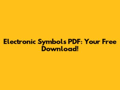 Electronic Symbols PDF: Your Free Download!
