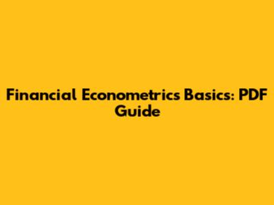 Financial Econometrics Basics: PDF Guide
