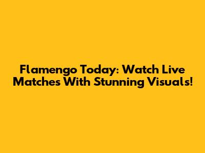 Flamengo Today: Watch Live Matches With Stunning Visuals!