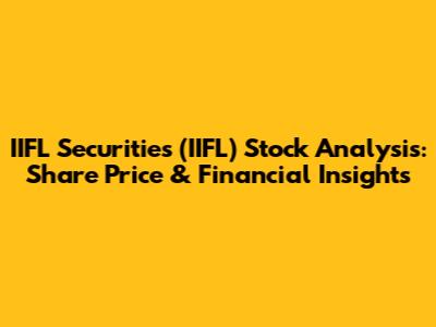 IIFL Securities (IIFL) Stock Analysis: Share Price & Financial Insights