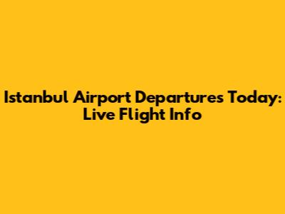 Istanbul Airport Departures Today: Live Flight Info