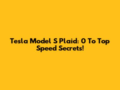 Tesla Model S Plaid: 0 To Top Speed Secrets!